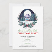 Minimalist Christmas Scene Watercolor Party Invite Kaart (Voorkant)
