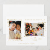 Minimalist Christmas Snowflakes 2 Photos Frame (Voorkant / Achterkant)