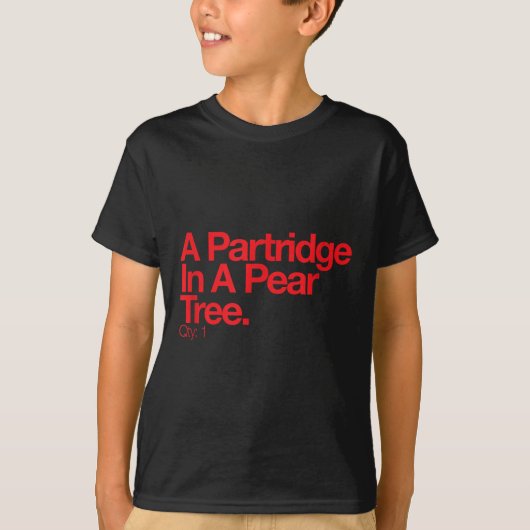Minimalist Christmas T Shirt - Partridge In A Pear (Voorkant)
