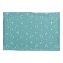 Minimalist Christmas Tree and Snowflake Pattern Kussensloop