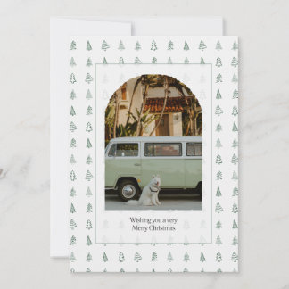 Minimalist Christmas Tree Border Holiday Card Kaart