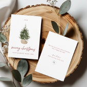 Minimalist Christmas Tree Business Holiday Card Kaart