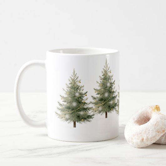Minimalist Christmas Tree Design  Koffiemok (Met donut)