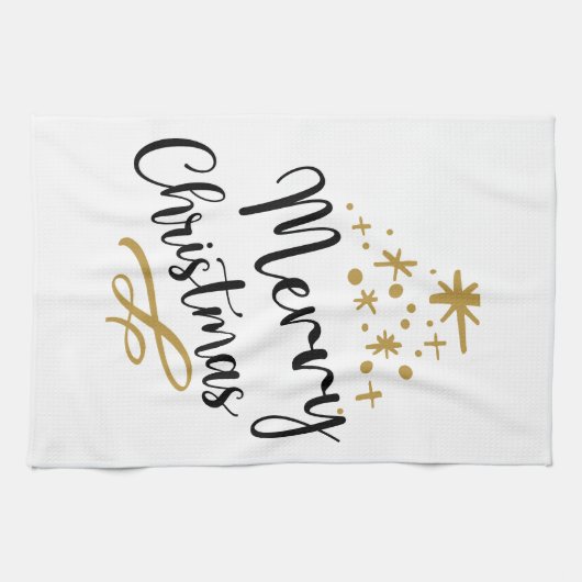 Minimalist Christmas Tree - Festive and Simple Theedoek (Horizontaal)