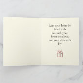 Minimalist Christmas Tree Happy Holidays Folded Ca Kaart (Binnen)