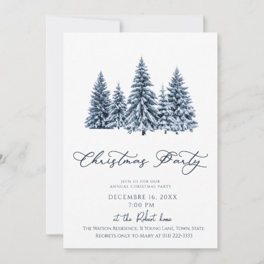 Minimalist Christmas Tree Holiday party Kaart (Voorkant)