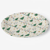 Minimalist Christmas Tree Lights Pattern Party Papieren Bordje (Gekanteld)