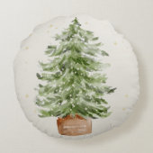 Minimalist Christmas Tree Round Throw Pillow Rond Kussen (Achterkant)