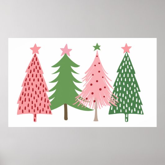 Minimalist Christmas Trees – Modern Holiday Forest Poster (Voorkant)