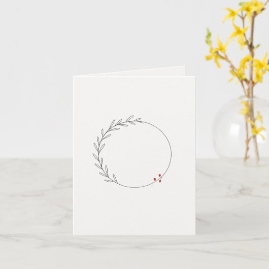 Minimalist Christmas Wreath Kaart (Gele Bloem)