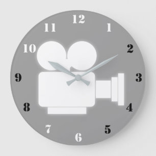 MINIMALIST CINE CAMERA ICON MET NUMMERS GROTE KLOK