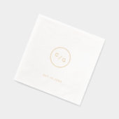  minimalist circle modern wedding monogram folie servetten (Links)