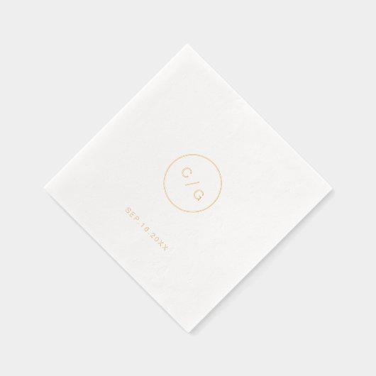  minimalist circle modern wedding monogram folie servetten (Rechts)