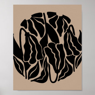 Minimalist Circular Floral Matisse Style Poster