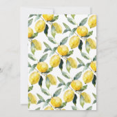 Minimalist Citrus Lemon Watercolor Wedding Kaart (Achterkant)