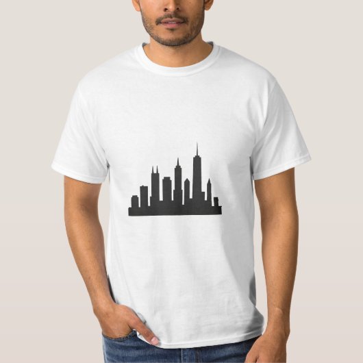 Minimalist City Skyline Silhouette – Modern Urban  T-shirt (Voorkant)