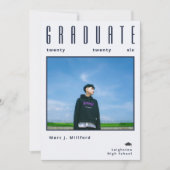 Minimalist class of 2026 Photo Graduation  Kaart (Voorkant)