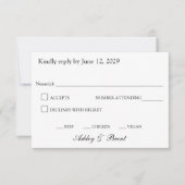 Minimalist Classic Black and White RSVP Card (Voorkant)