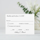 Minimalist Classic Black and White RSVP Card (Staand voorkant)