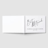 Minimalist Classic Black White Custom Bat Mitzvah Gastenboek (Volledig)