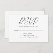Minimalist Classic Black White Modern Bat Mitzvah  RSVP Kaartje (Voorkant / Achterkant)
