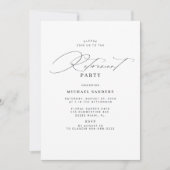 Minimalist classic calligraphy retirement party kaart (Voorkant)