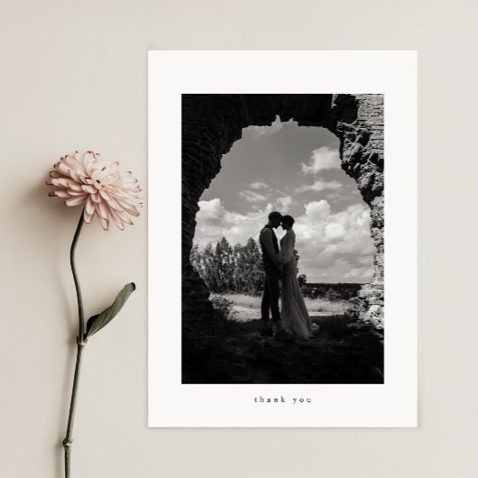 Minimalist Classic Formal Wedding Photo Bedankkaart