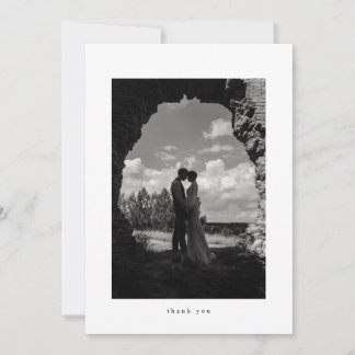 Minimalist Classic Formal Wedding Photo Bedankkaart