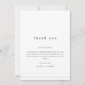 Minimalist Classic Formal Wedding Photo Bedankkaart (Achterkant)