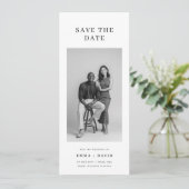 Minimalist Classic Studio Photo Wedding Bookmark Save The Date (Staand voorkant)