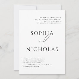 Minimalist Classic Wedding | Elegant Typography Kaart