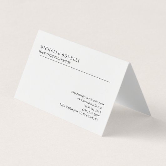 Minimalist Classical Plain Professional Visitekaartje (Voorkant)
