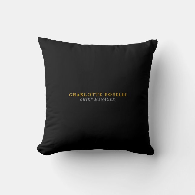 Minimalist Classical Professional Black Gold Color Kussen (Voorkant)
