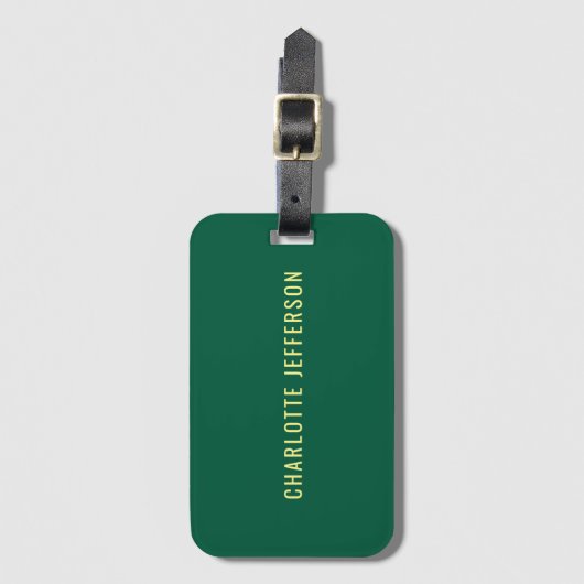 Minimalist Classical Professional Green Yellow Bagagelabel (Voorkant (verticaal))