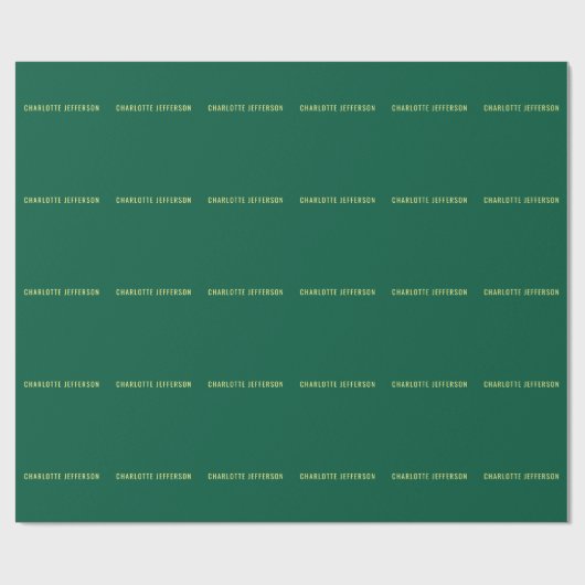 Minimalist Classical Professional Green Yellow Cadeaupapier (Vlak)