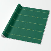 Minimalist Classical Professional Green Yellow Cadeaupapier (Uitgerold)