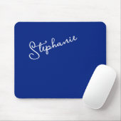 Minimalist Classy Blue Personalized Script Name  Muismat (Met muis)