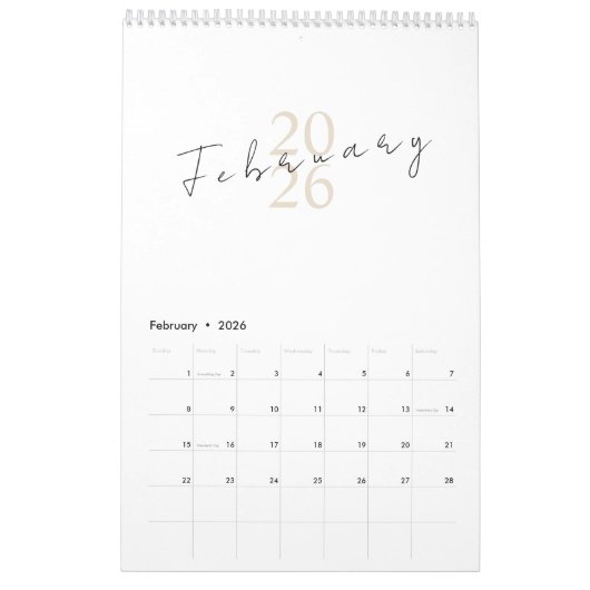 Minimalist Clean Design Kalender (Feb 2026)