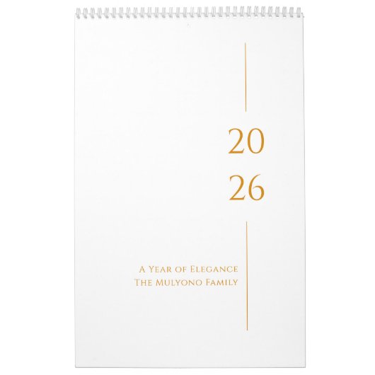Minimalist Clean Design Kalender (Hoes)