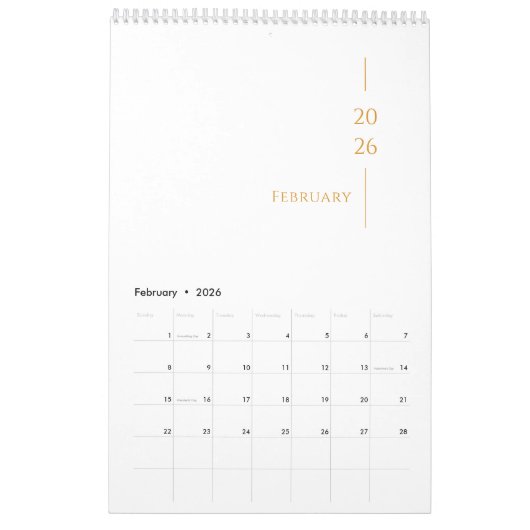 Minimalist Clean Design Kalender (Feb 2026)