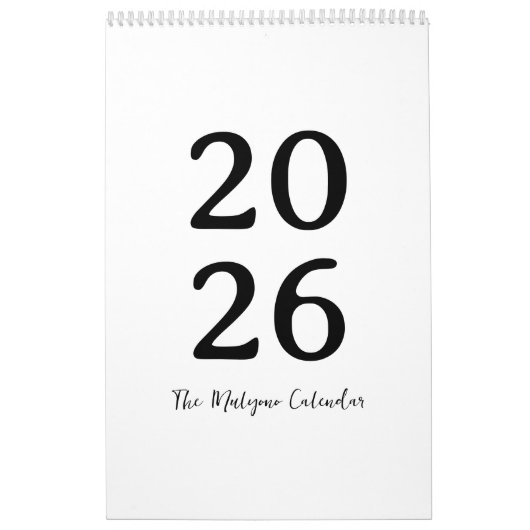Minimalist Clean Modern Design Calendar Kalender (Hoes)