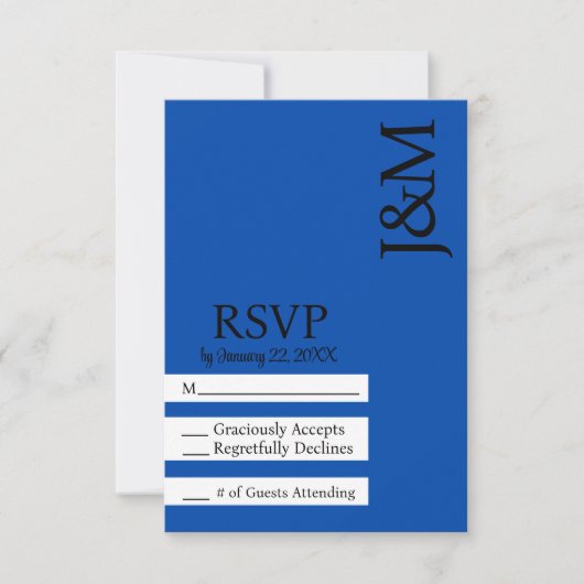 Minimalist Cobalt Blue RSVP card Kaartje (Voorkant)