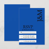 Minimalist Cobalt Blue RSVP card Kaartje (Voorkant / Achterkant)