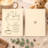 Minimalist Coffee Bean Baby is Brewing Shower  Kaart