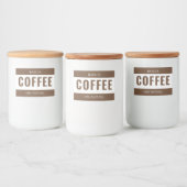 Minimalist COFFEE Label for Containers Voedselcontainer Etiket (Flessen)