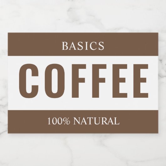 Minimalist COFFEE Label for Containers Voedselcontainer Etiket (Enkel label)