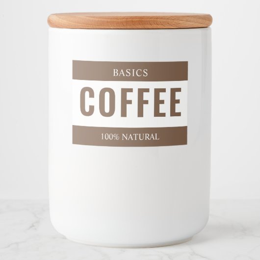 Minimalist COFFEE Label for Containers Voedselcontainer Etiket (Voorkant)