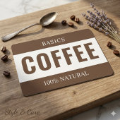 Minimalist COFFEE Label for Containers Voedselcontainer Etiket