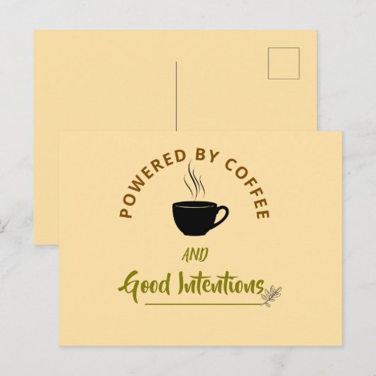 Minimalist Coffee Quote Postcard | Funny Good Inte Briefkaart (Voorkant / Achterkant)
