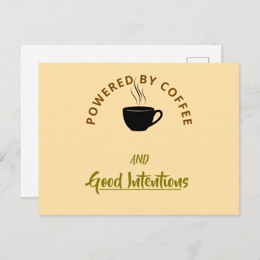 Minimalist Coffee Quote Postcard | Funny Good Inte Uitnodiging Briefkaart (Voorkant / Achterkant)